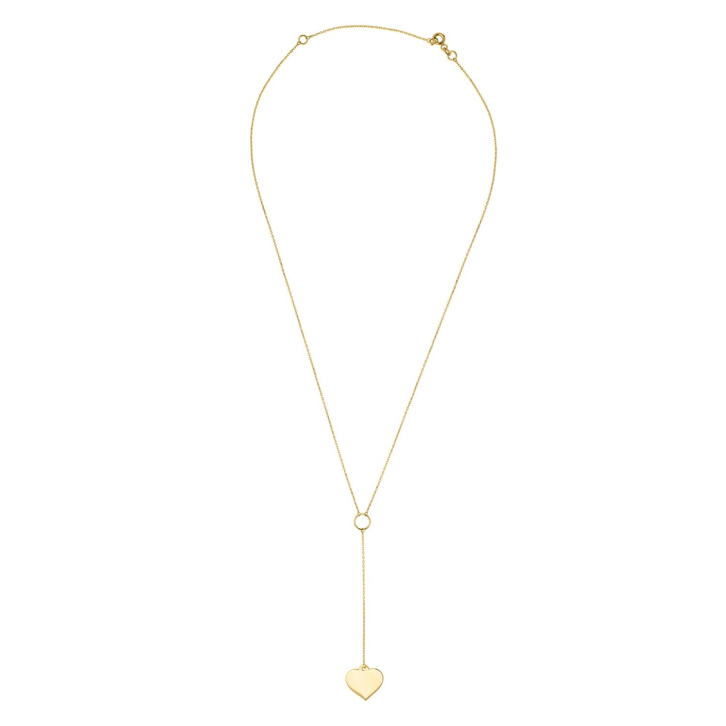 Lariat Heart Necklace in 10K Yellow Gold